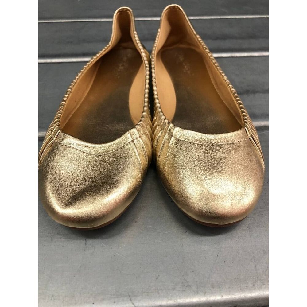 Lily Pulitzer Kristi Ballet Flats Womens 8M Gold Holidays Slip On - Picture 4 of 8